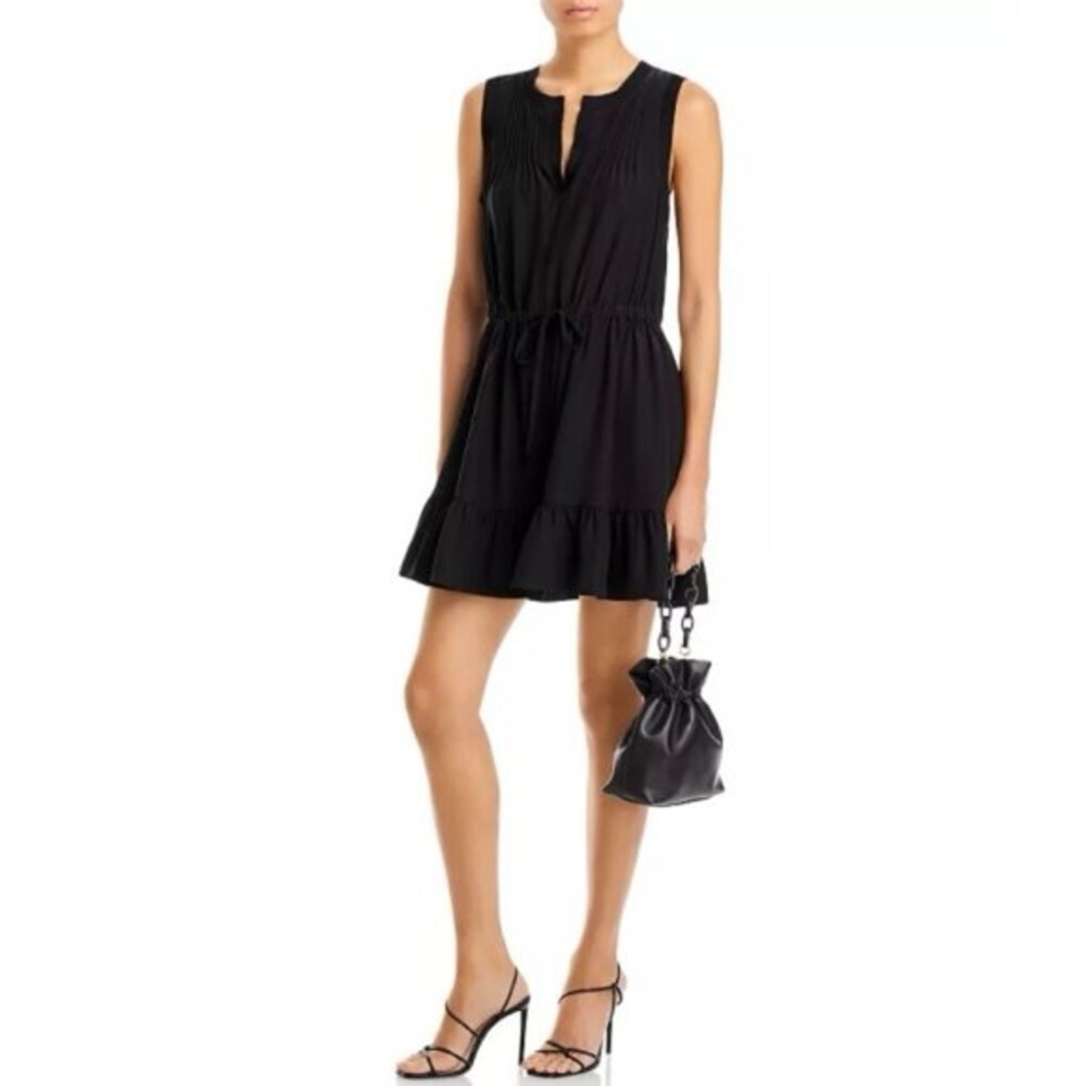 CINQ À SEPT Sleeveless Black Silk Mini Dress XS